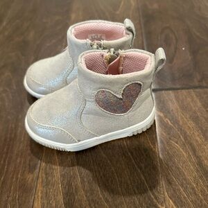 Stride Rite Silver and Pink Kids Boots